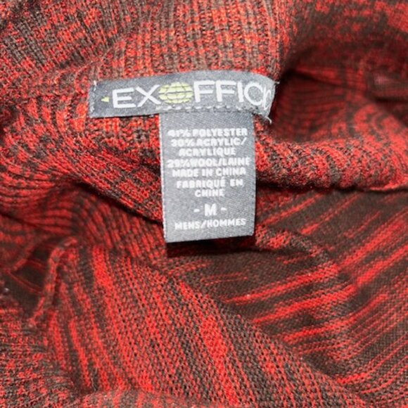 Exofficio 1/2 Zip Mens Wool Blend Sweater Pull-over Red/black Mock Medium - Picture 8 of 8